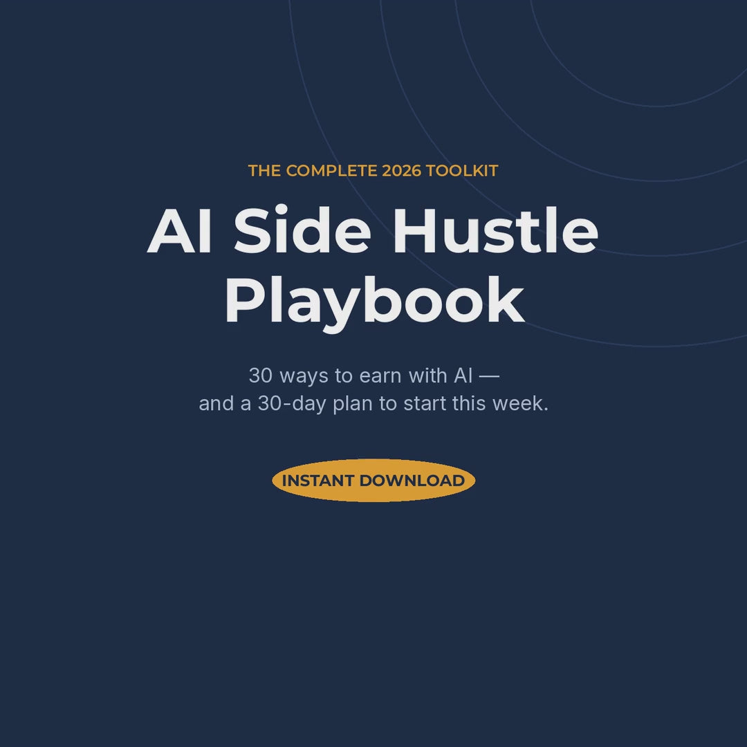 A 20-second walkthrough of the AI Side Hustle Playbook bundle — playbook, workbook, 100 prompts and tracker
