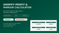 Shopify Profit and Margin Calculator Google Sheets spreadsheet cover