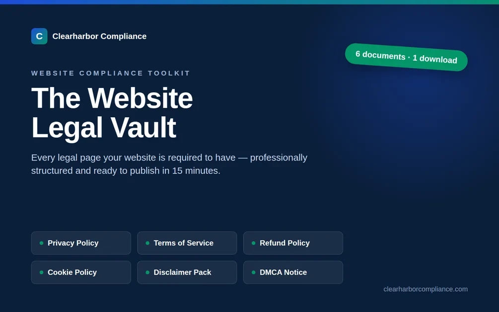 Website Legal Vault 6 legal pages every website needs cover